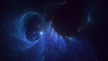 Soyut çok renkli fraktal ışık arkaplanı 3B görüntüleme