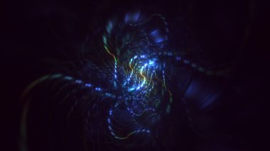 3B soyut renkli fraktal ışık arkaplanı oluşturma