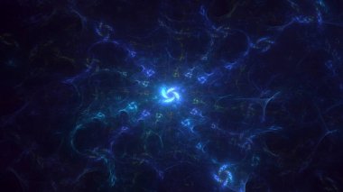 Soyut çok renkli fraktal ışık arkaplanı 3B görüntüleme