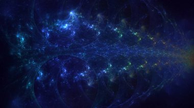 3B soyut renkli fraktal ışık arkaplanı oluşturma