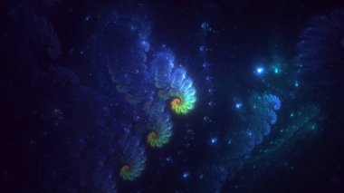 3B soyut renkli fraktal ışık arkaplanı oluşturma