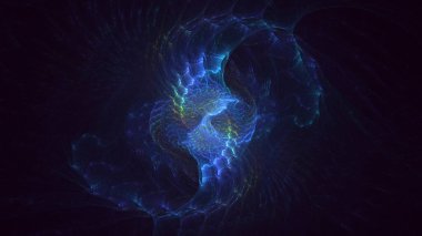 Soyut çok renkli fraktal ışık arkaplanı 3B görüntüleme