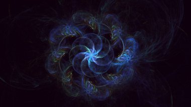 Soyut çok renkli fraktal ışık arkaplanı 3B görüntüleme