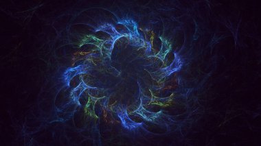 Soyut çok renkli fraktal ışık arkaplanı 3B görüntüleme