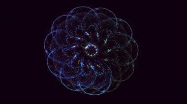 3D, soyut çok renkli teknoloji fraktal ışık arkaplanı oluşturuluyor