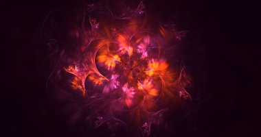 Soyut çok renkli fraktal ışık arkaplanı 3B görüntüleme