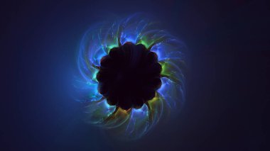 3D, soyut çok renkli teknoloji fraktal ışık arkaplanı oluşturuluyor