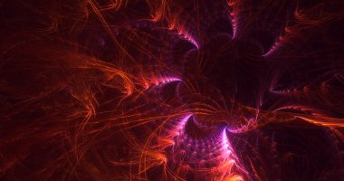 Soyut çok renkli fraktal ışık arkaplanı 3B görüntüleme