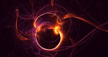 Soyut çok renkli fraktal ışık arkaplanı 3B görüntüleme