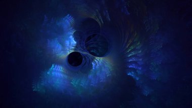 Soyut çok renkli fraktal ışık arkaplanı 3B görüntüleme