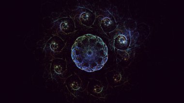 3B soyut yuvarlak ışık arkaplanı oluşturma