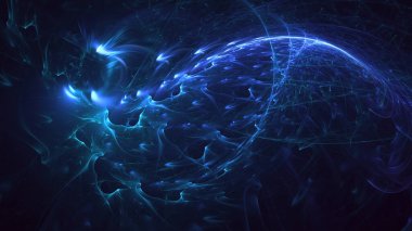 Soyut çok renkli fraktal ışık arkaplanı 3B görüntüleme