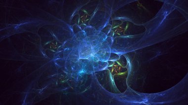 3B soyut renkli fraktal ışık arkaplanı oluşturma