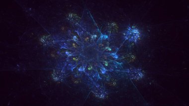 3B soyut renkli fraktal ışık arkaplanı oluşturma