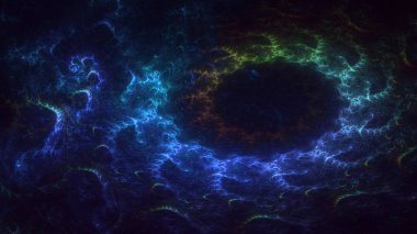 Soyut çok renkli fraktal ışık arkaplanı 3B görüntüleme