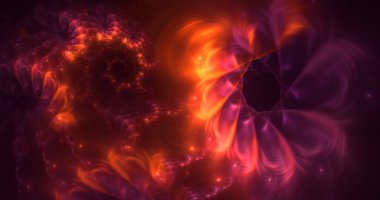 Soyut çok renkli fraktal ışık arkaplanı 3B görüntüleme