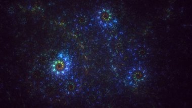 Soyut çok renkli fraktal ışık arkaplanı 3B görüntüleme