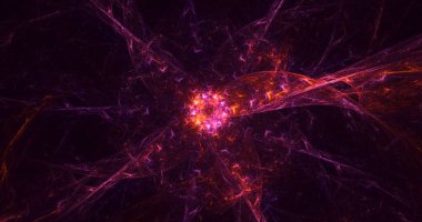 Soyut çok renkli fraktal ışık arkaplanı 3B görüntüleme