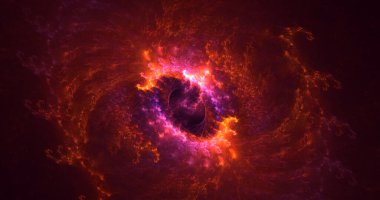 Soyut çok renkli fraktal ışık arkaplanı 3B görüntüleme