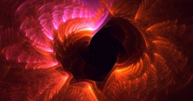 Soyut çok renkli fraktal ışık arkaplanı 3B görüntüleme