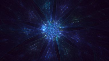 3D, soyut çok renkli teknoloji fraktal ışık arkaplanı oluşturuluyor