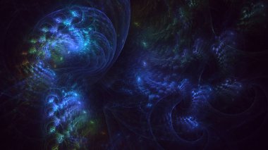 3D, soyut çok renkli teknoloji fraktal ışık arkaplanı oluşturuluyor