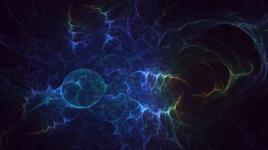 Soyut çok renkli fraktal ışık arkaplanı 3B görüntüleme