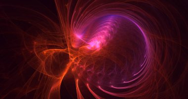 Soyut çok renkli fraktal ışık arkaplanı 3B görüntüleme