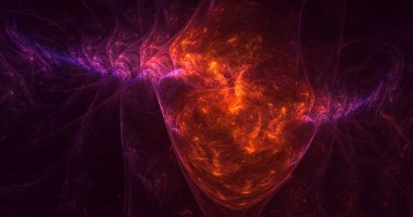 Soyut çok renkli fraktal ışık arkaplanı 3B görüntüleme