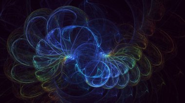 Soyut çok renkli fraktal ışık arkaplanı 3B görüntüleme