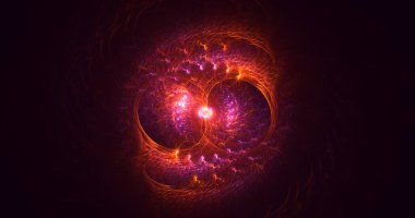 3D, soyut çok renkli teknoloji fraktal ışık arkaplanı oluşturuluyor