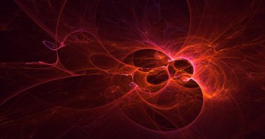 3D, soyut çok renkli teknoloji fraktal ışık arkaplanı oluşturuluyor