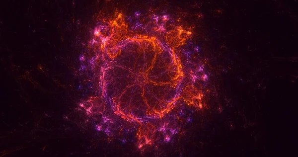 3D, soyut çok renkli teknoloji fraktal ışık arkaplanı oluşturuluyor