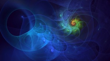 Soyut çok renkli fraktal ışık arkaplanı 3B görüntüleme