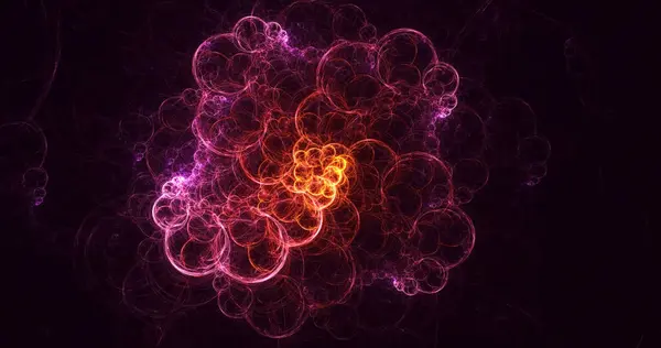 Soyut çok renkli fraktal ışık arkaplanı 3B görüntüleme