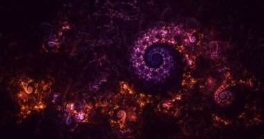 Soyut çok renkli fraktal ışık arkaplanı 3B görüntüleme