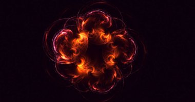 Soyut çok renkli fraktal ışık arkaplanı 3B görüntüleme