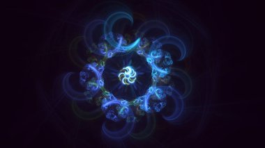 Soyut çok renkli fraktal ışık arkaplanı 3B görüntüleme