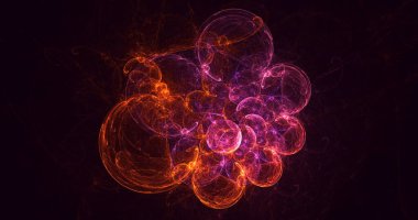 Soyut çok renkli fraktal ışık arkaplanı 3B görüntüleme