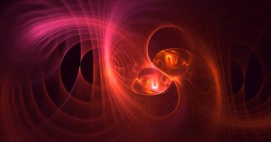 Soyut çok renkli fraktal ışık arkaplanı 3B görüntüleme