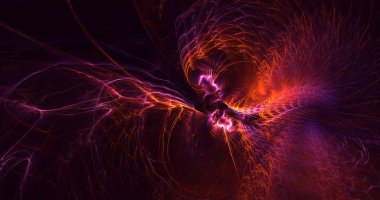 Soyut çok renkli fraktal ışık arkaplanı 3B görüntüleme