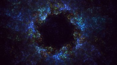 Soyut çok renkli fraktal ışık arkaplanı 3B görüntüleme