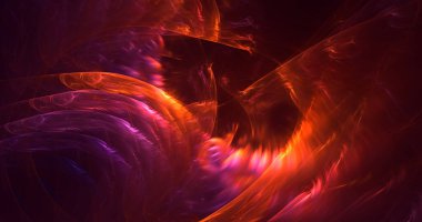 Soyut çok renkli fraktal ışık arkaplanı 3B görüntüleme