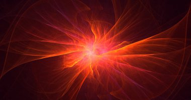 3D, soyut çok renkli teknoloji fraktal ışık arkaplanı oluşturuluyor