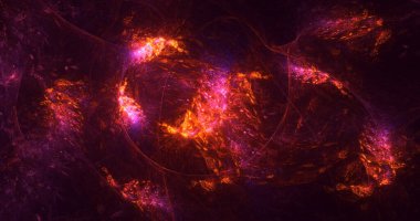 3B soyut renkli fraktal ışık arkaplanı oluşturma