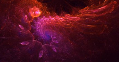 3B soyut renkli fraktal ışık arkaplanı oluşturma