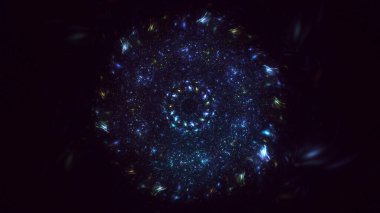 3D, soyut çok renkli teknoloji fraktal ışık arkaplanı oluşturuluyor