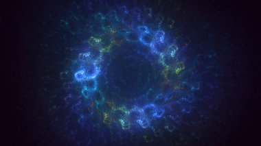 3D, soyut çok renkli teknoloji fraktal ışık arkaplanı oluşturuluyor