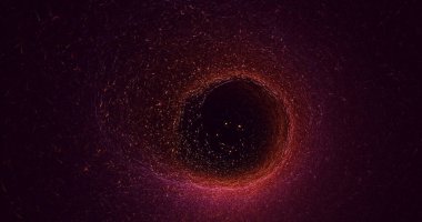 3D, soyut çok renkli teknoloji fraktal ışık arkaplanı oluşturuluyor