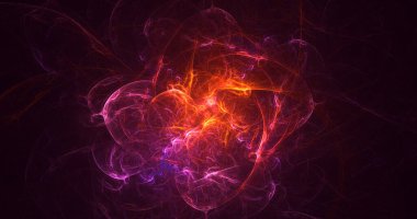 Soyut çok renkli fraktal ışık arkaplanı 3B görüntüleme